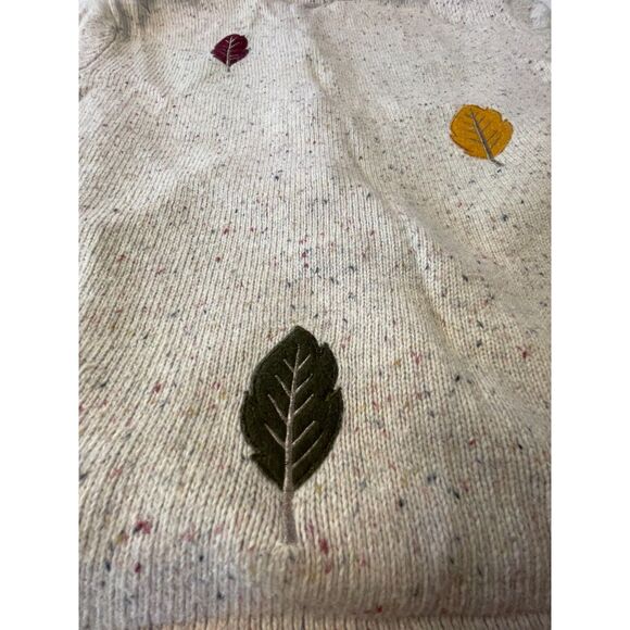 Vintage Croft & Barrow Autumn Cardigan Sweater L Moose- Bear- Leaves Cottagecore - Picture 5 of 11